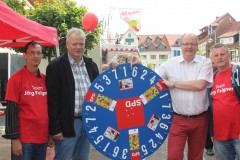 v.l. P. Marx, M. Schuber, Jörg Felgner Landtagskandidat Wahlkreis 14 Halberstadt, M. Kröber